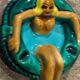 Ancient erotic ashtray, nude bather, in Vallauris ceramic