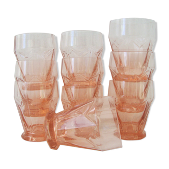 Set of 8 glasses art deco cups