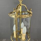 Louis XVI style lantern in bronze and glass, 20th century