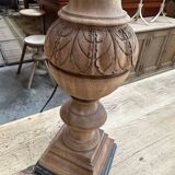 Pair of wooden base lamps