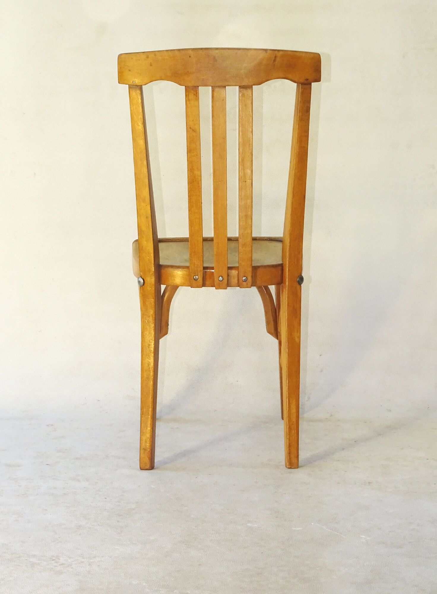 Chaise enfant baumann 1955 modèle , chêne-doré type bistrot bois courbé