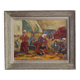 Scène bretonne, acrylique sur panneau signé, Vers 1940
