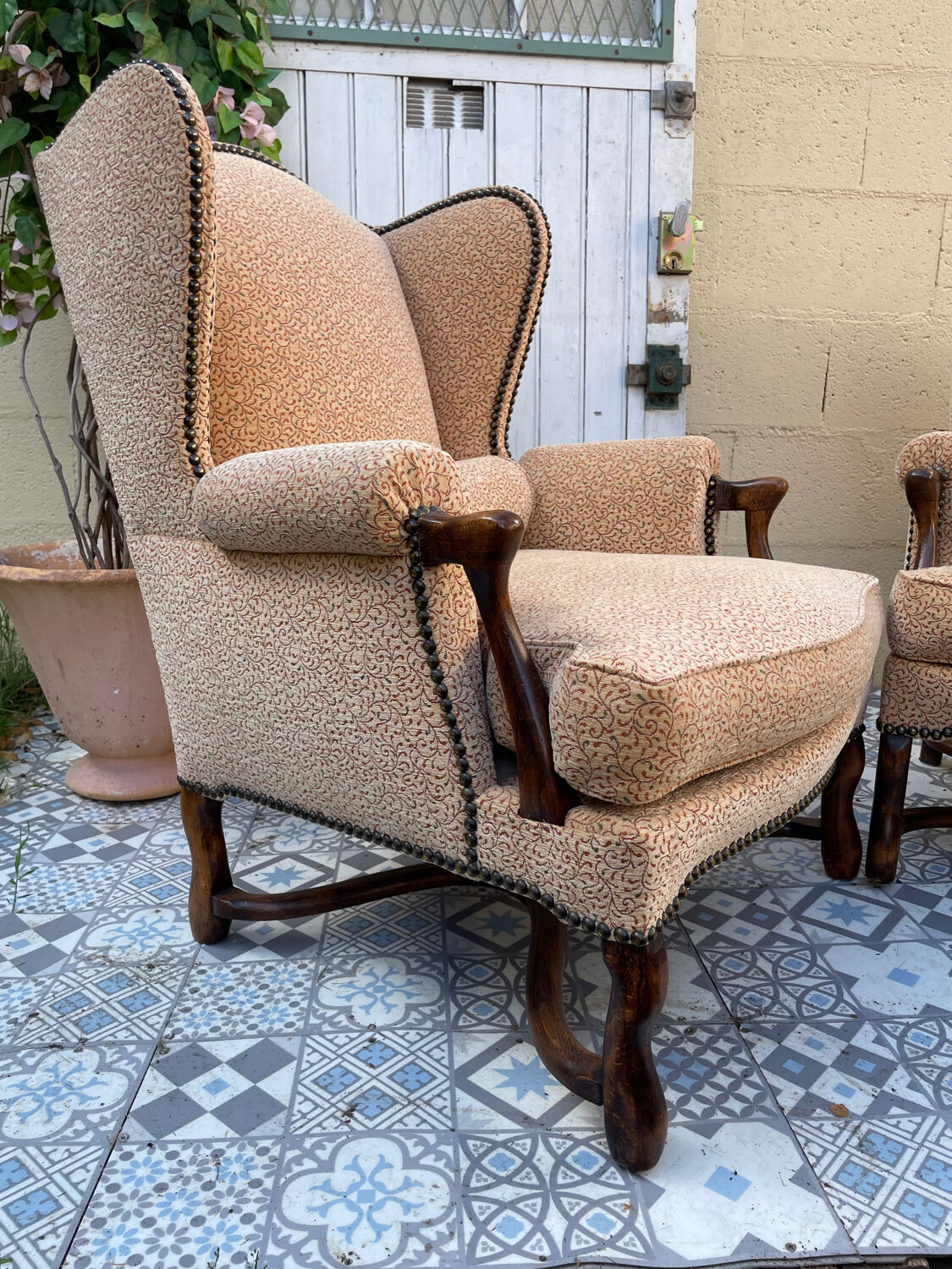 Pair of Bergère armchairs