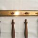 Wood and brass kitchen utensils with vintage wall mount mount 60