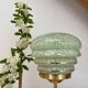 Vintage art deco globe table lamp in green and gold Clichy glass
