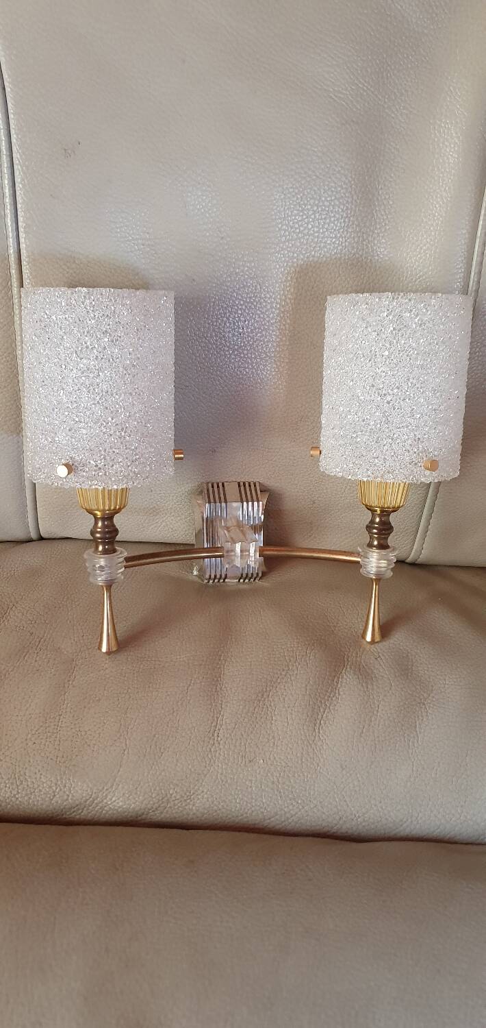 Metal and plexiglass wall light.