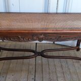 Louis XV style bench with cross-braced design