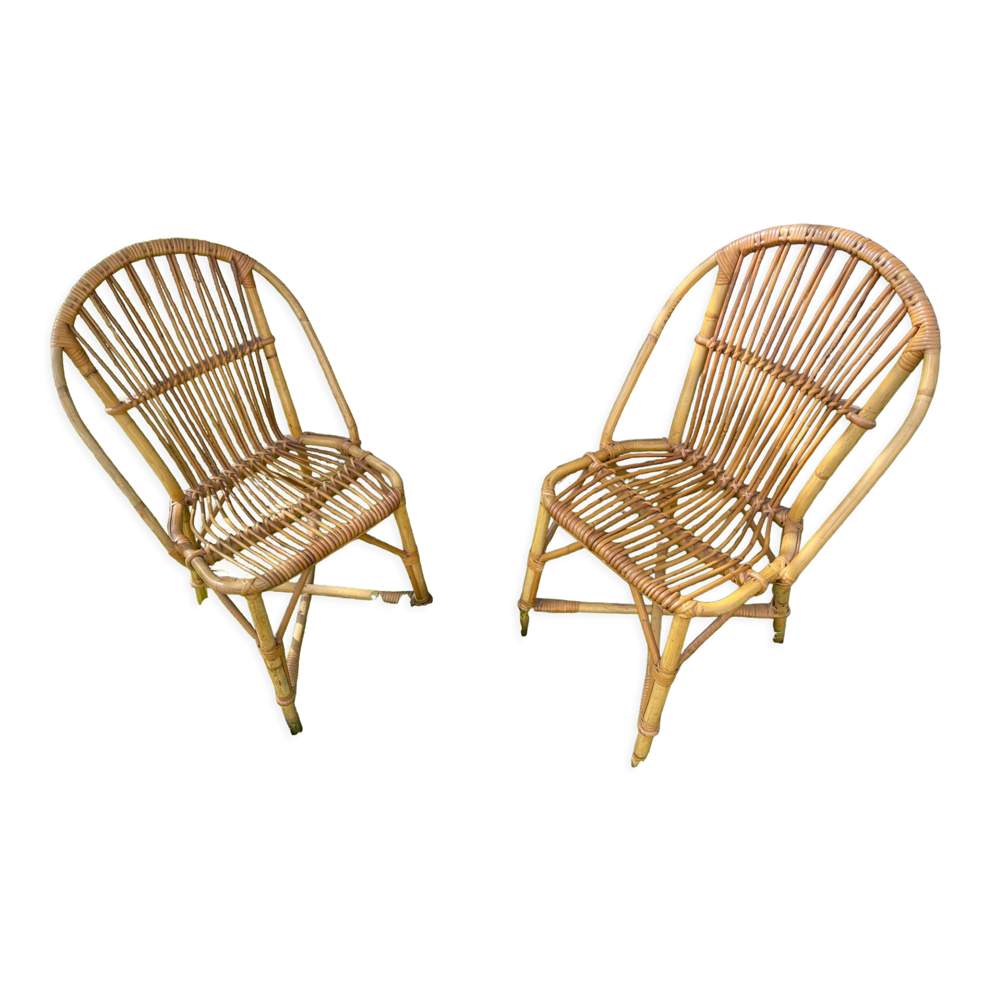 Paire de chaises rotin