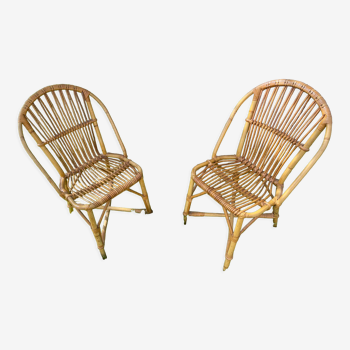Pair of chairs rattan