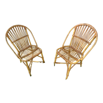 Pair of chairs rattan