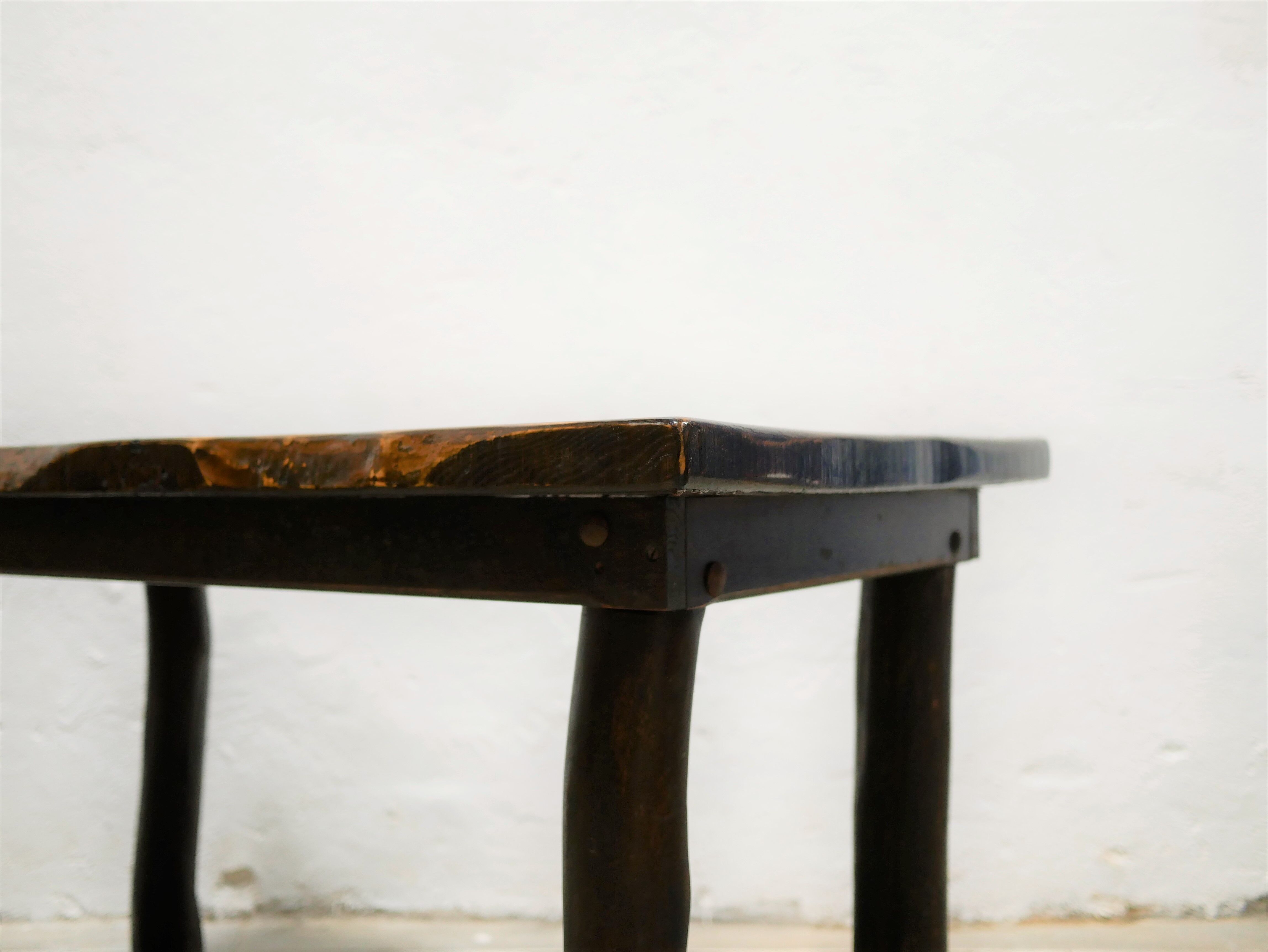 Dining table brutalist chairs in solid wood