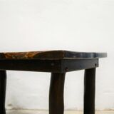 Dining table brutalist chairs in solid wood