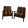 Art Deco oak armchairs neo-colonial style