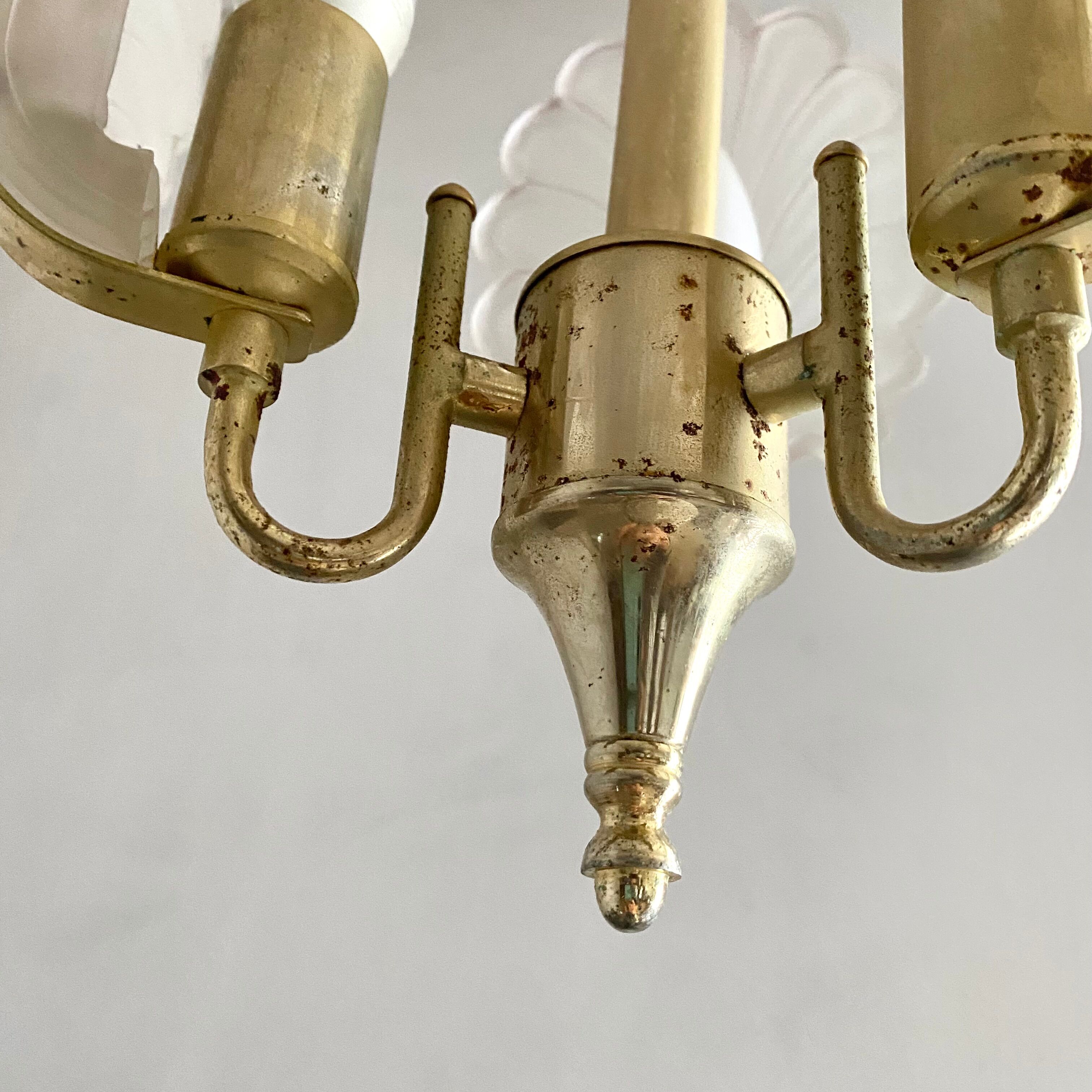Vintage polished glass pendant lamp