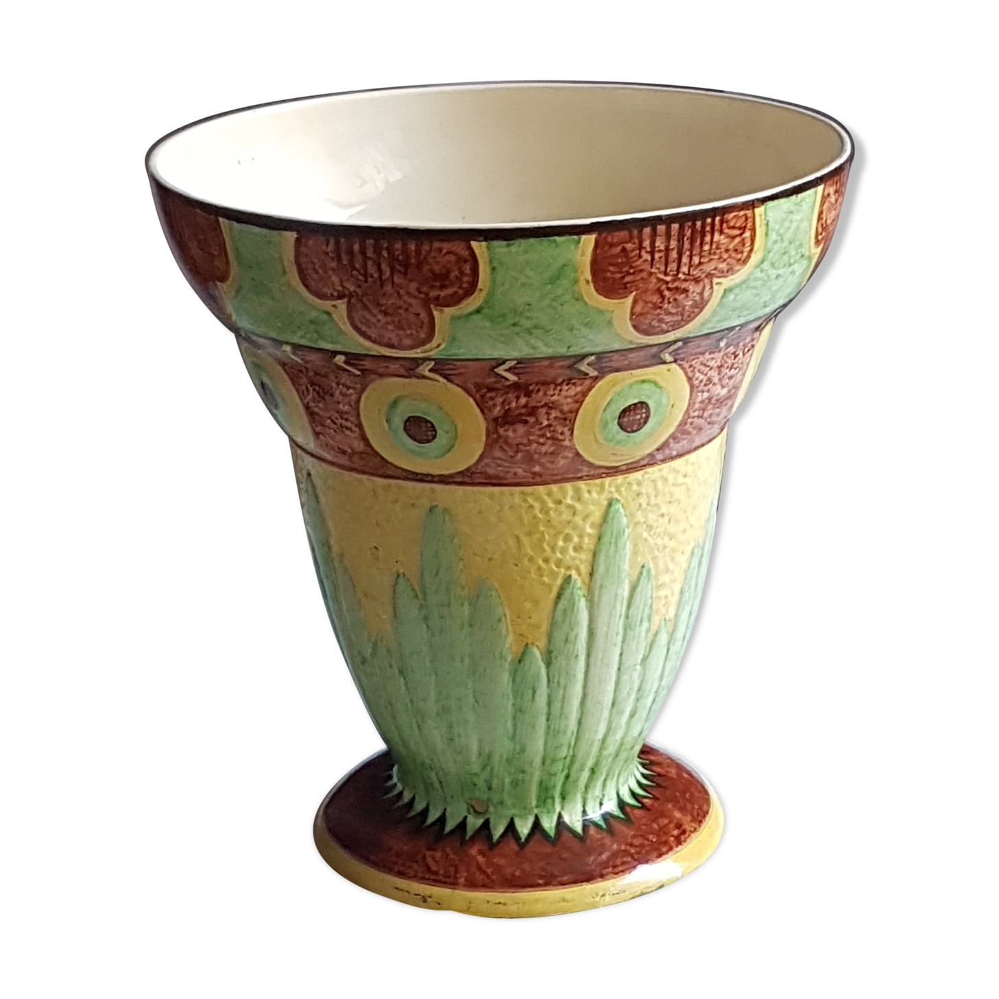 Art-deco vasque lamp in faience
