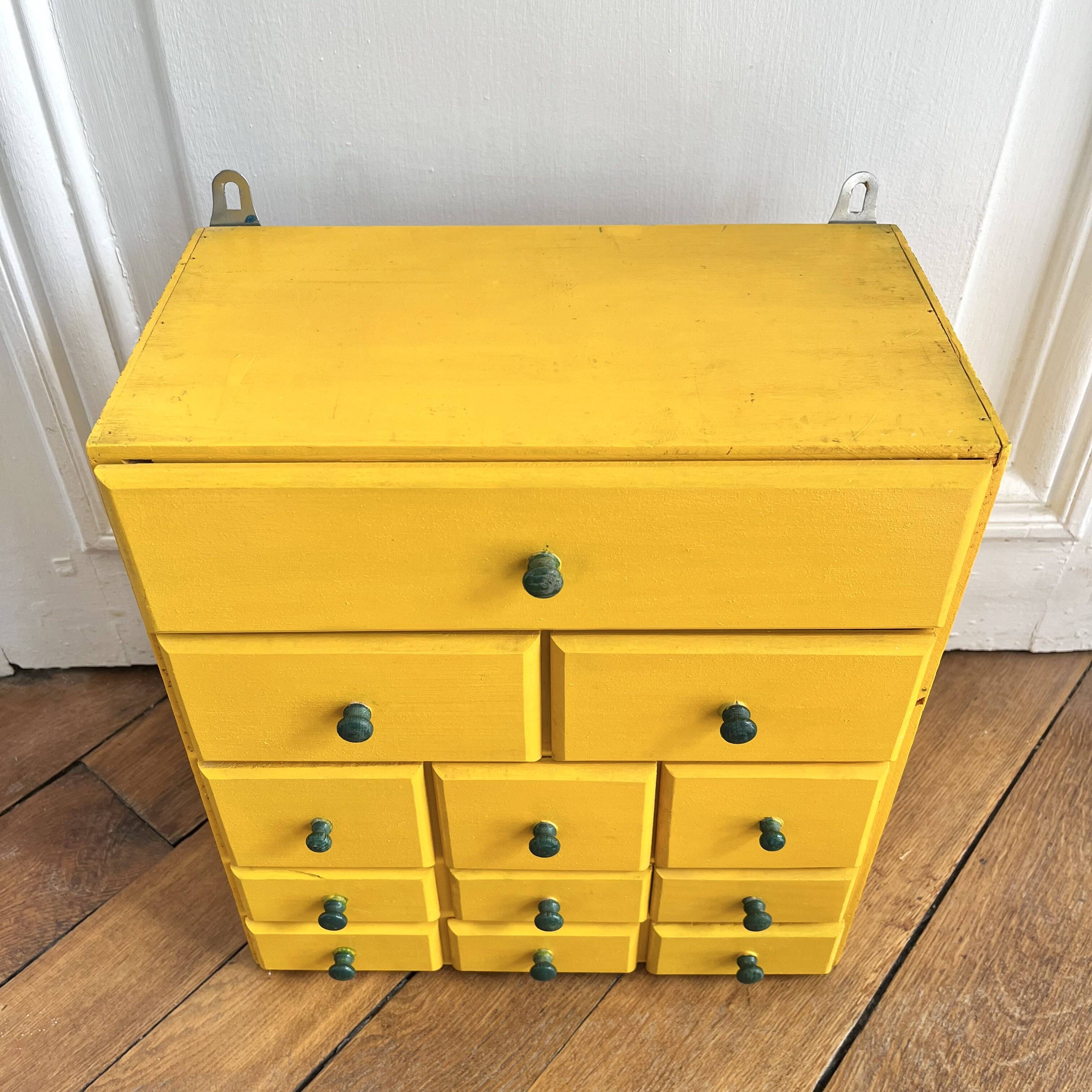 Casier étagère de rangement vintage à tiroirs