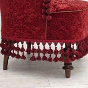 1950s, Danish armchair, furniture velour, beech wood legs.