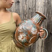 Vase en céramique fait main Mongolfier, signé Yvon Roy 1960