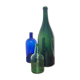 3x bouteilles en vert &bleu comme base pour lampes