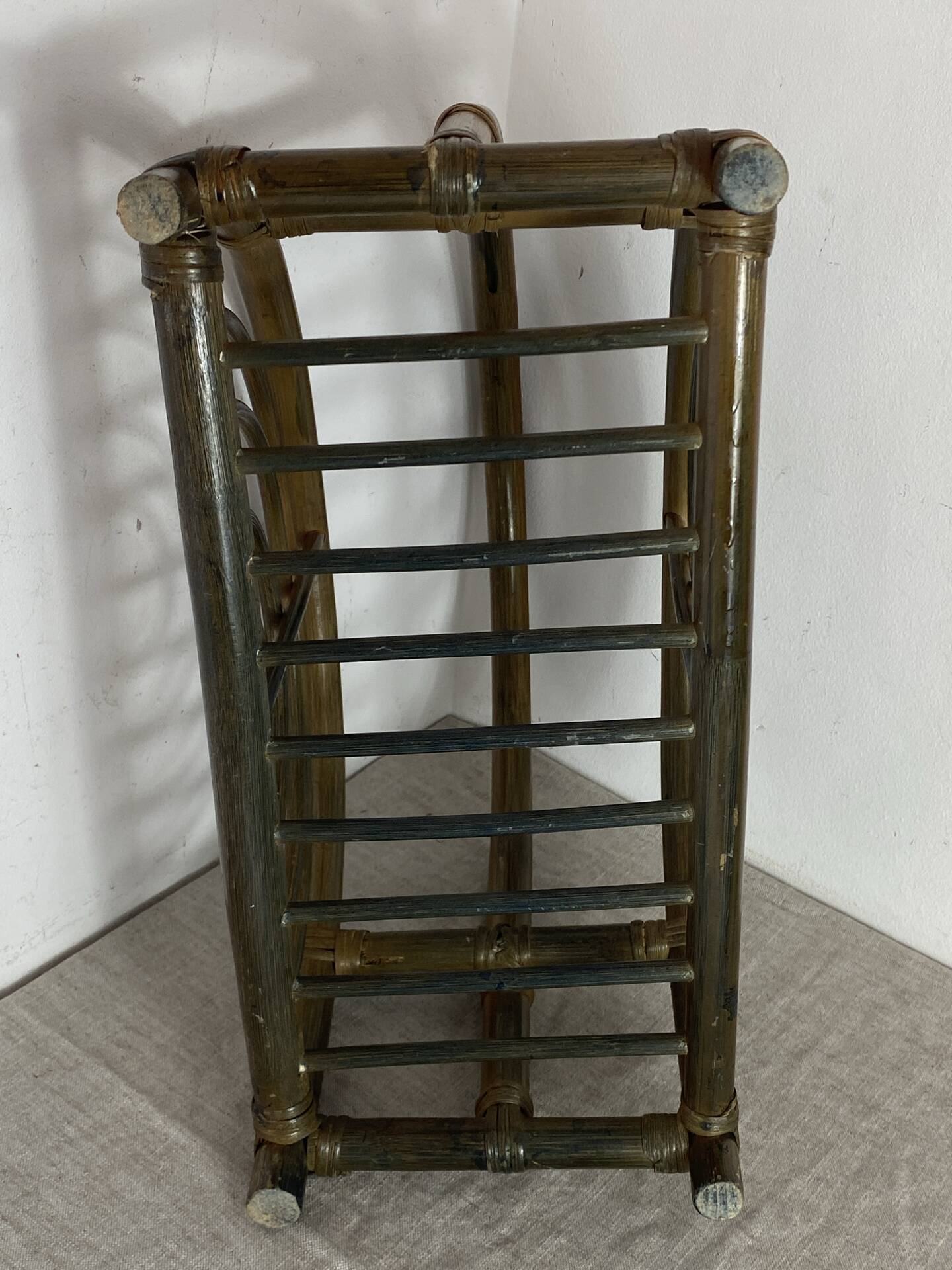 Bamboo and rattan magazine rack