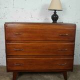 vintage 50s chest of drawers with three drawers and compass feet
