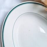 Green oval shallow dish Moulin des Loups