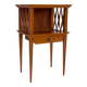 Vintage varnished wood bedside table with compass legs