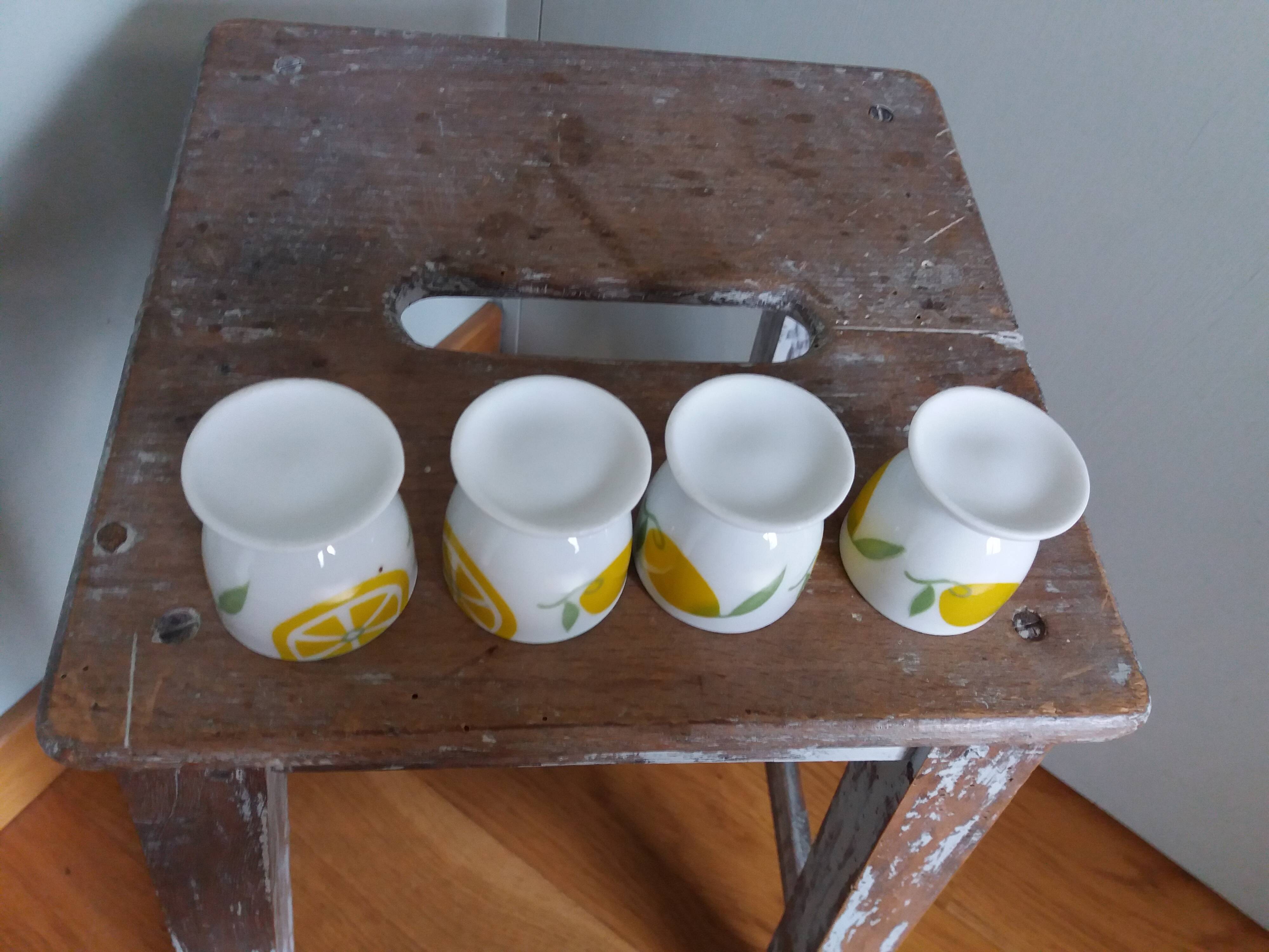 Lemon patterned egg cups