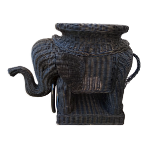 Table éléphant rotin