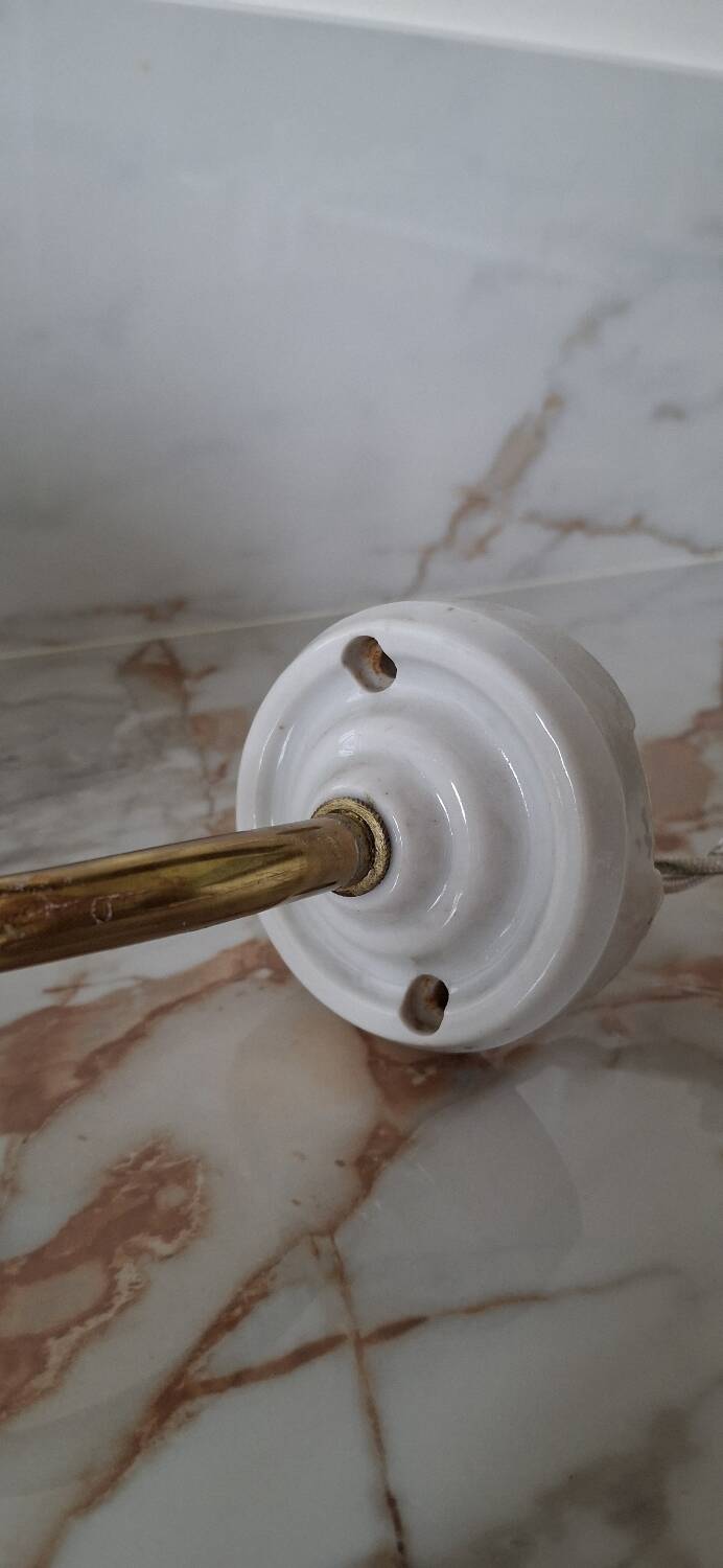 Brass and opaline wall light