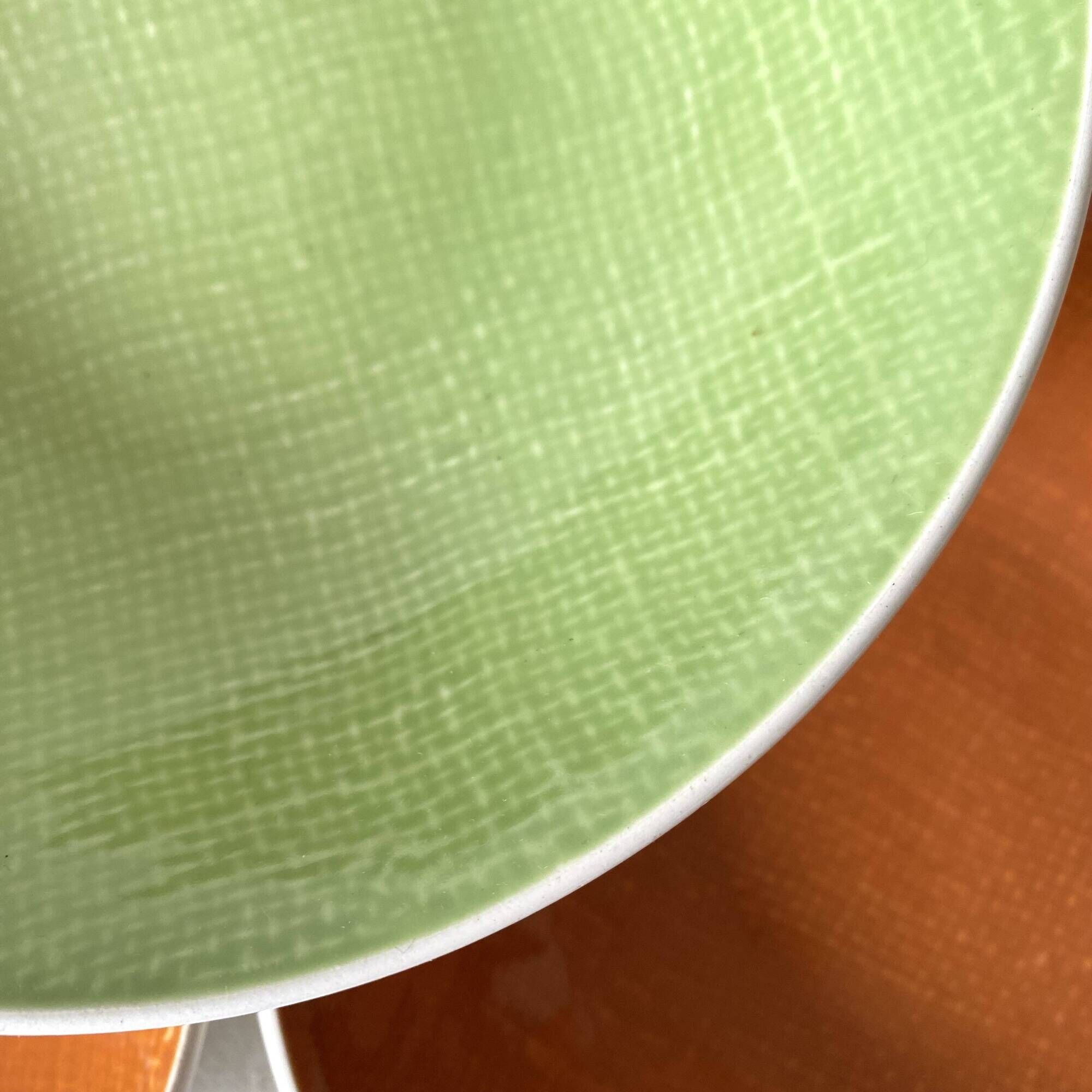 Salins France colored soup plates, Deauville model, 50s-60s