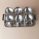 Silver-tone Stainless Steel Vintage Drinking Set for 6 with Tray, 1970s Italian Minimalist Design