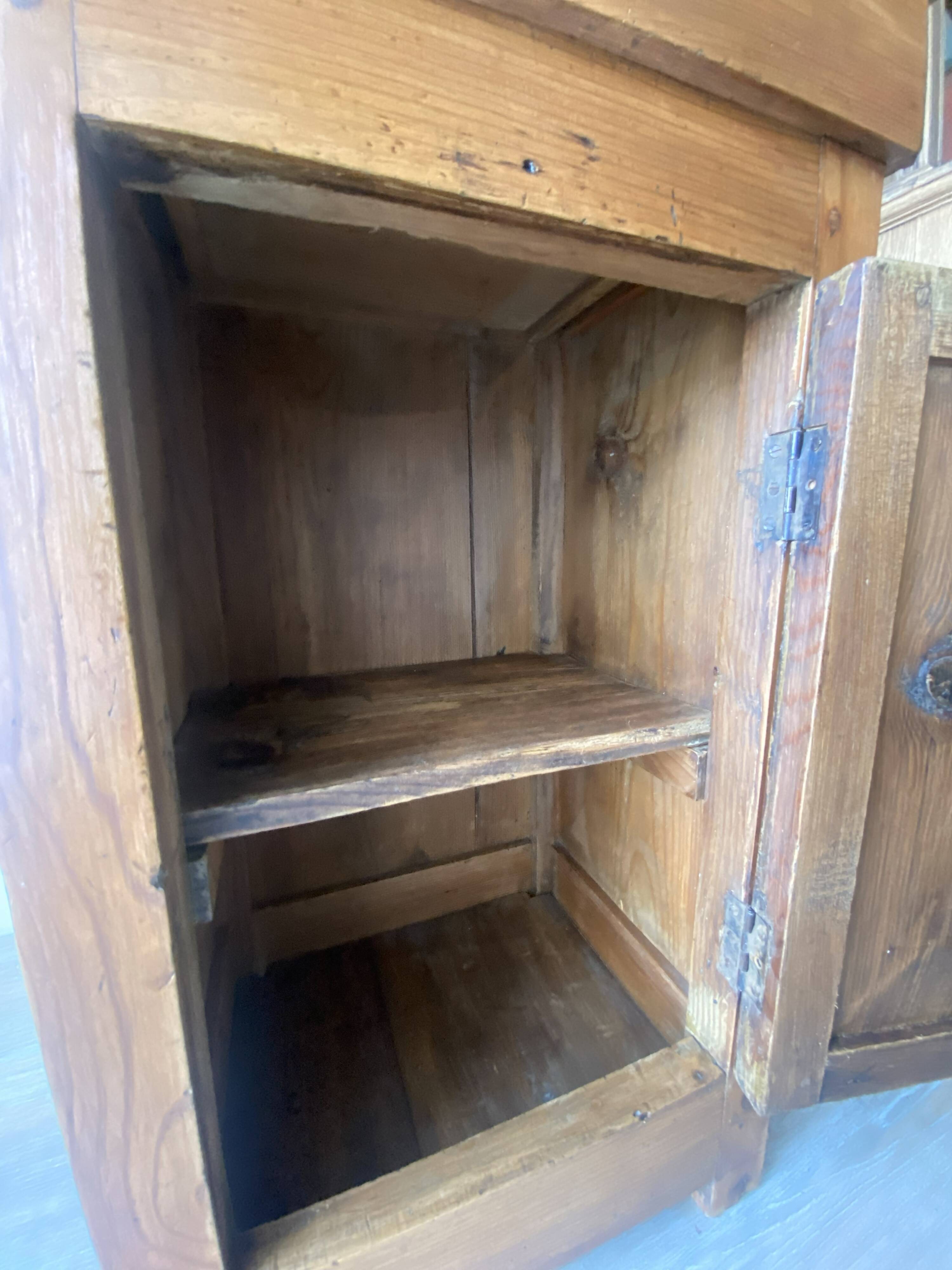 Rustic antique bedside table - peasant piece