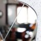 Original mirror with its engraved glass diamond pattern 52x33cm