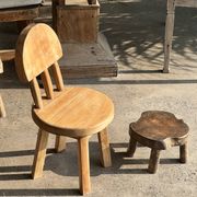 Mini low stool in upcycled old Asian teak H15 D24