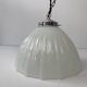 Paire d’anciennes suspensions art-deco en opaline XL