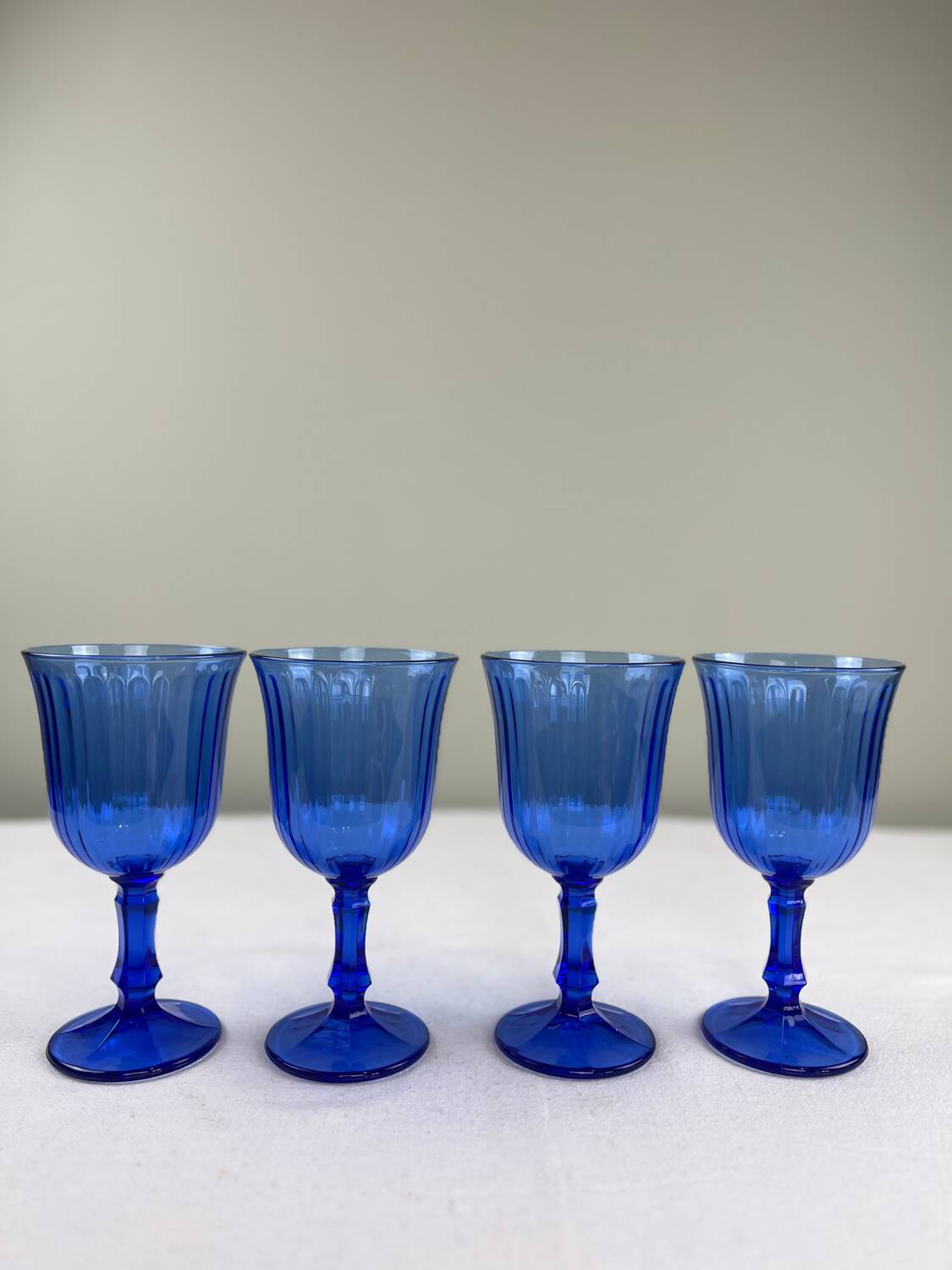 Blue stemmed glasses