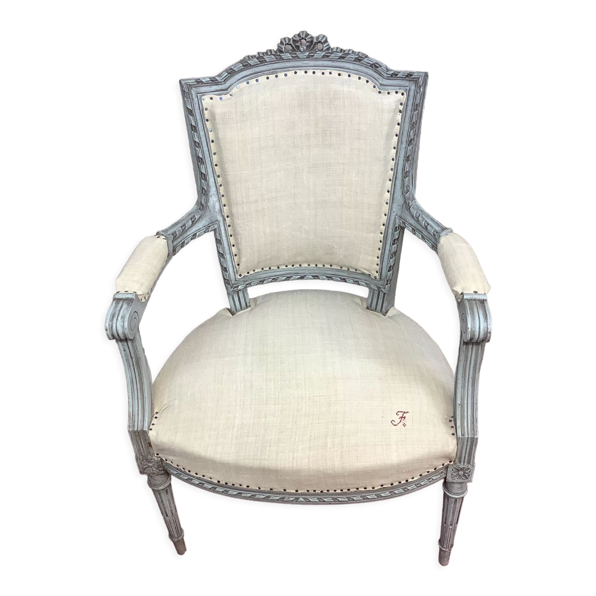 Armchair Cabriolet old Louis XVI style completely renovated