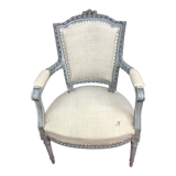 Armchair Cabriolet old Louis XVI style completely renovated