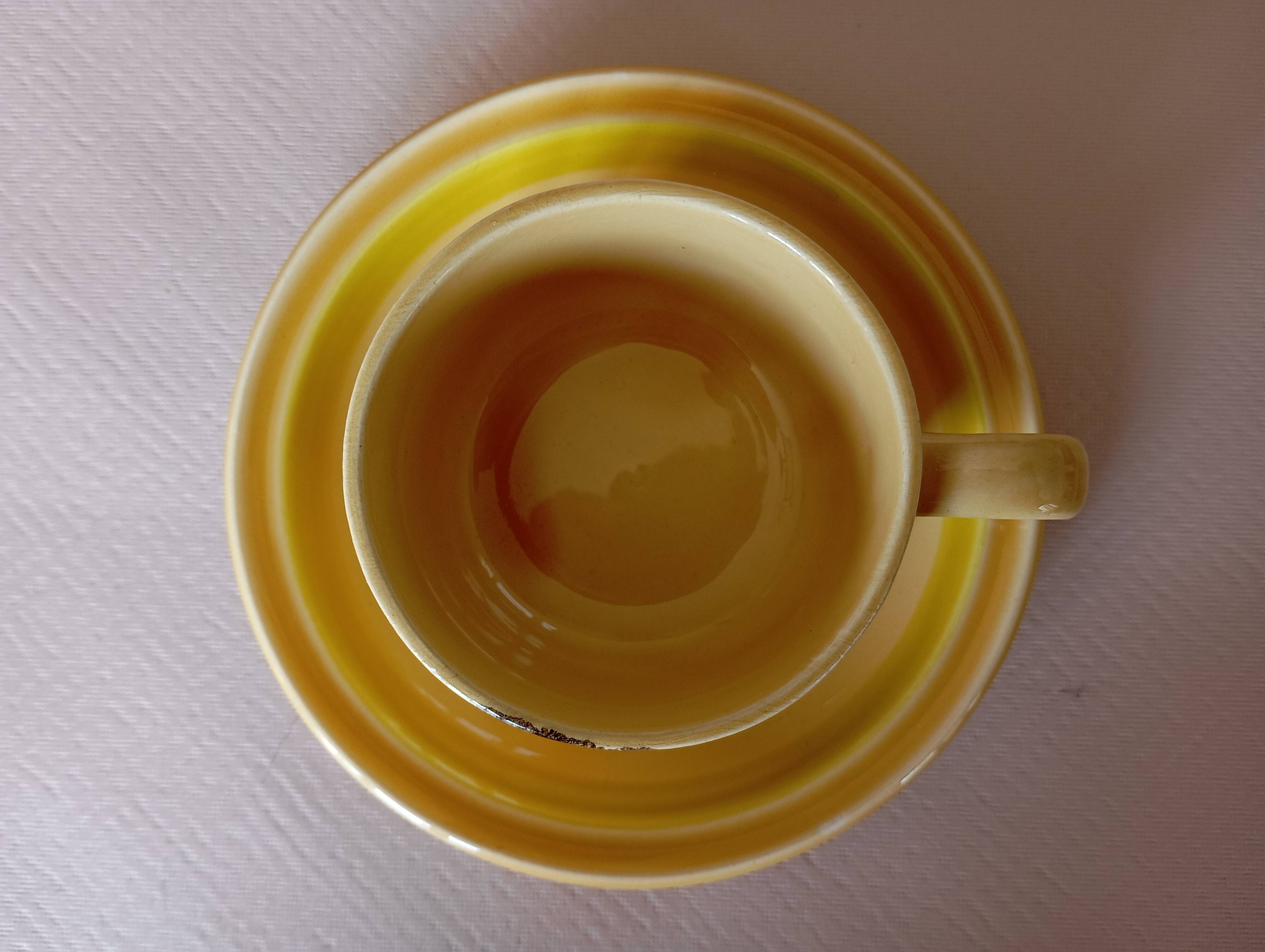 6 Gien "Sun" coffee cups