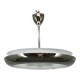 1930s Bauhaus UFO Chrome and Glass Pendant Light, Czechoslovakia