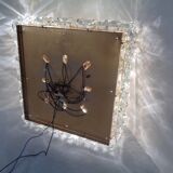 Large gold-plated and crystal glass flush mount from Kinkeldey, Germany, 1970s.