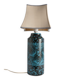 Black and Turquoise Ceramic Table Lamp by Avino Bagni, Italy, 1960s