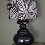 Turned wood lamp