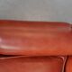 Elegant smooth English cowhide leather Chesterfield wingback armchair