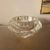 Cendrier en cristal taillé  à facettes vintage 70's