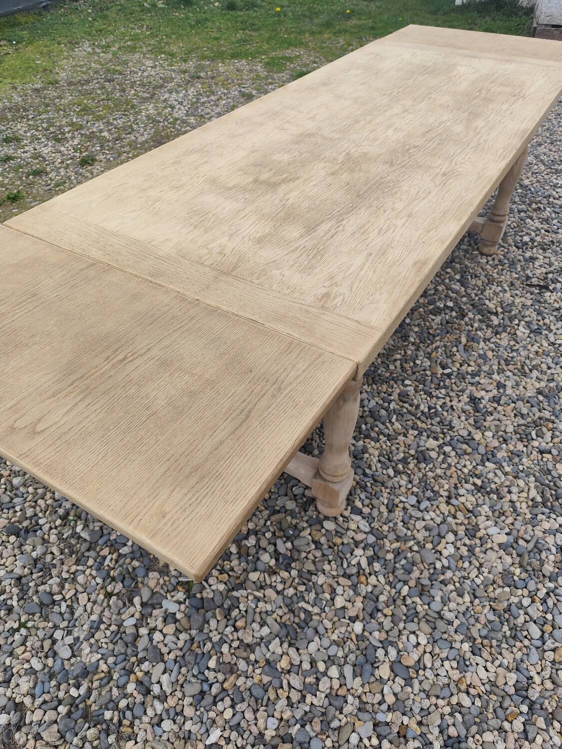 Farmhouse table with two extensions