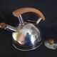 Art Deco manual kettle in stainless steel and wood, cap. 2L, 1930s