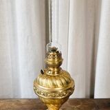 Large gilded brass oil lamp