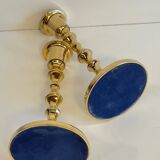 Pair of vintage golden metal candle holders
